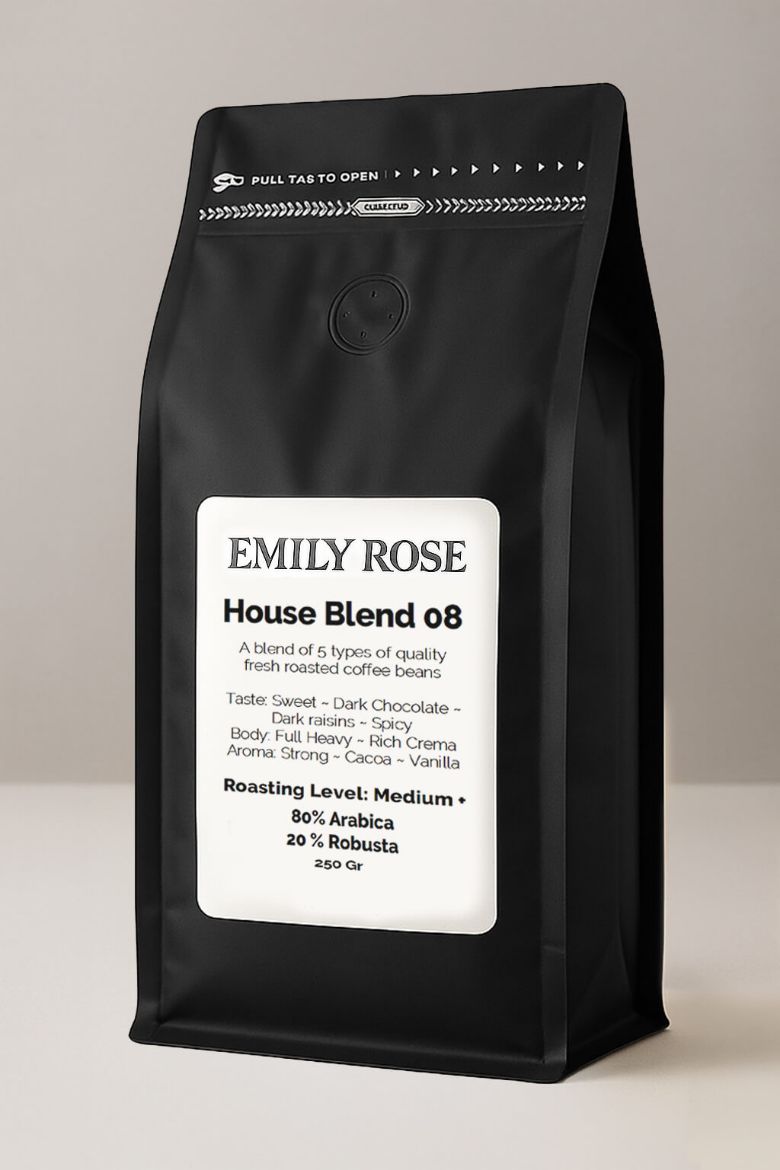 EMILY ROSE קפה קלוי טרי תערובת הבית HB 08